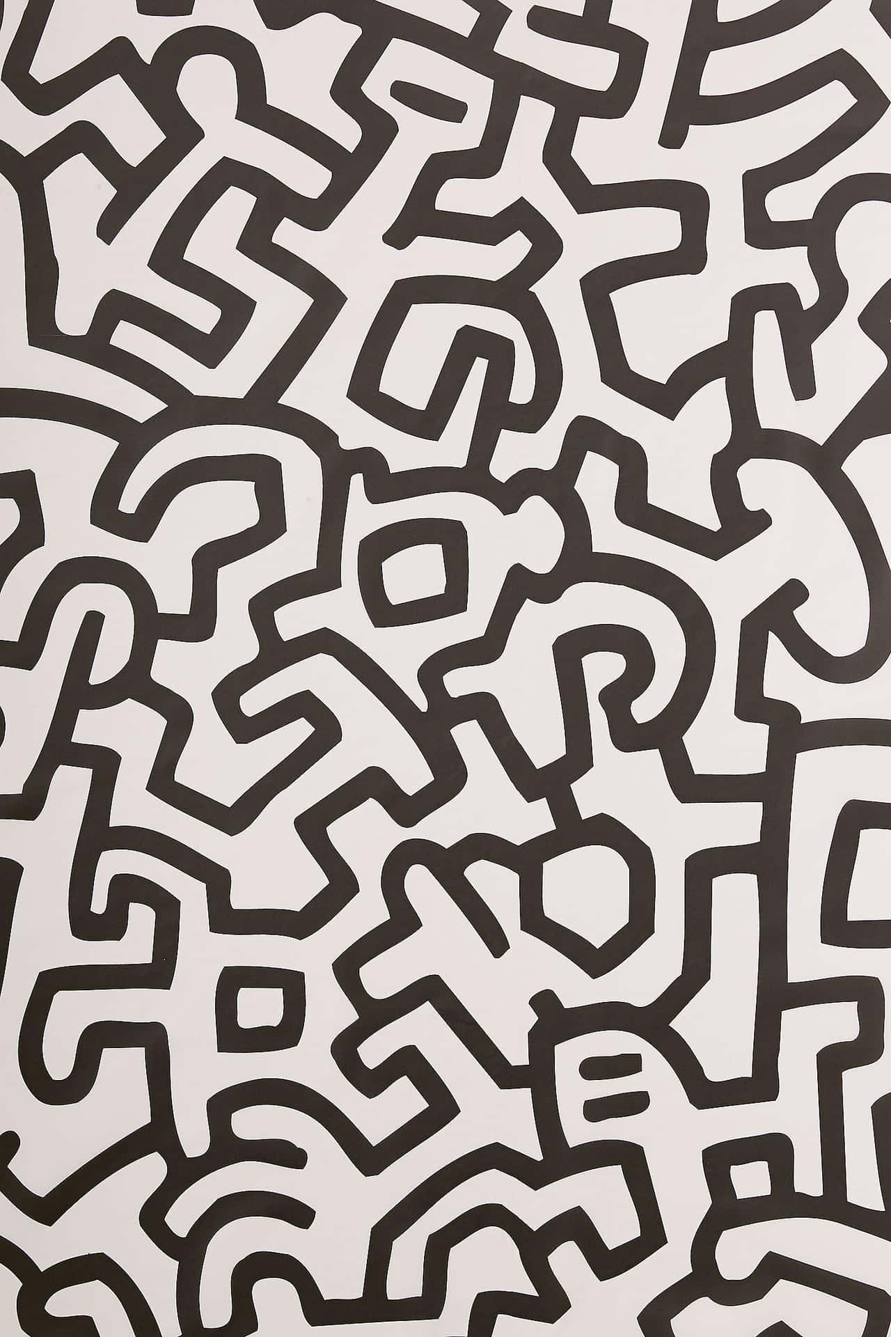 Keith Haring Inspired Abstract Pattern Wallpaper