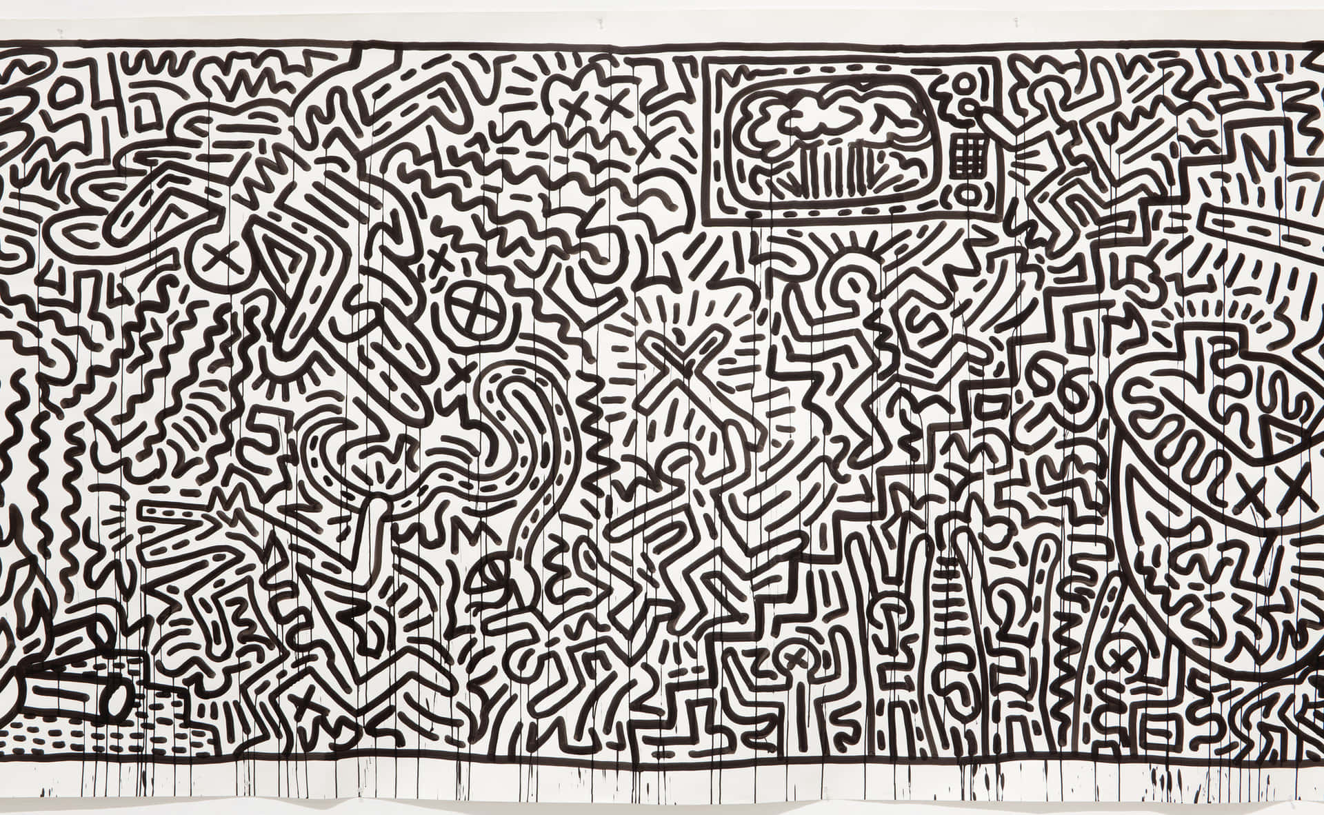 Keith Haring Intricate Doodle Art Wallpaper
