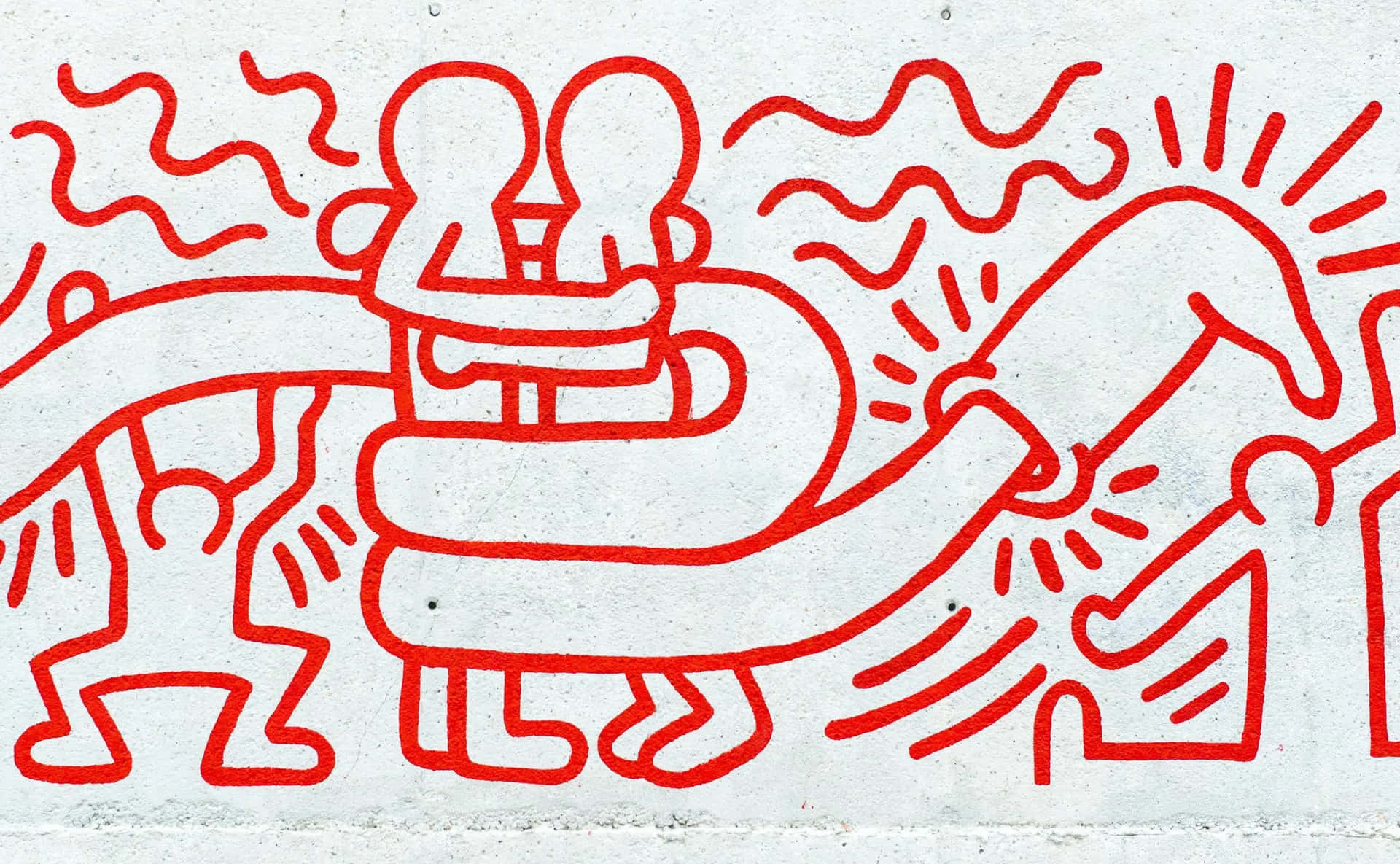 Keith Haring Redon White Graffiti Art Wallpaper