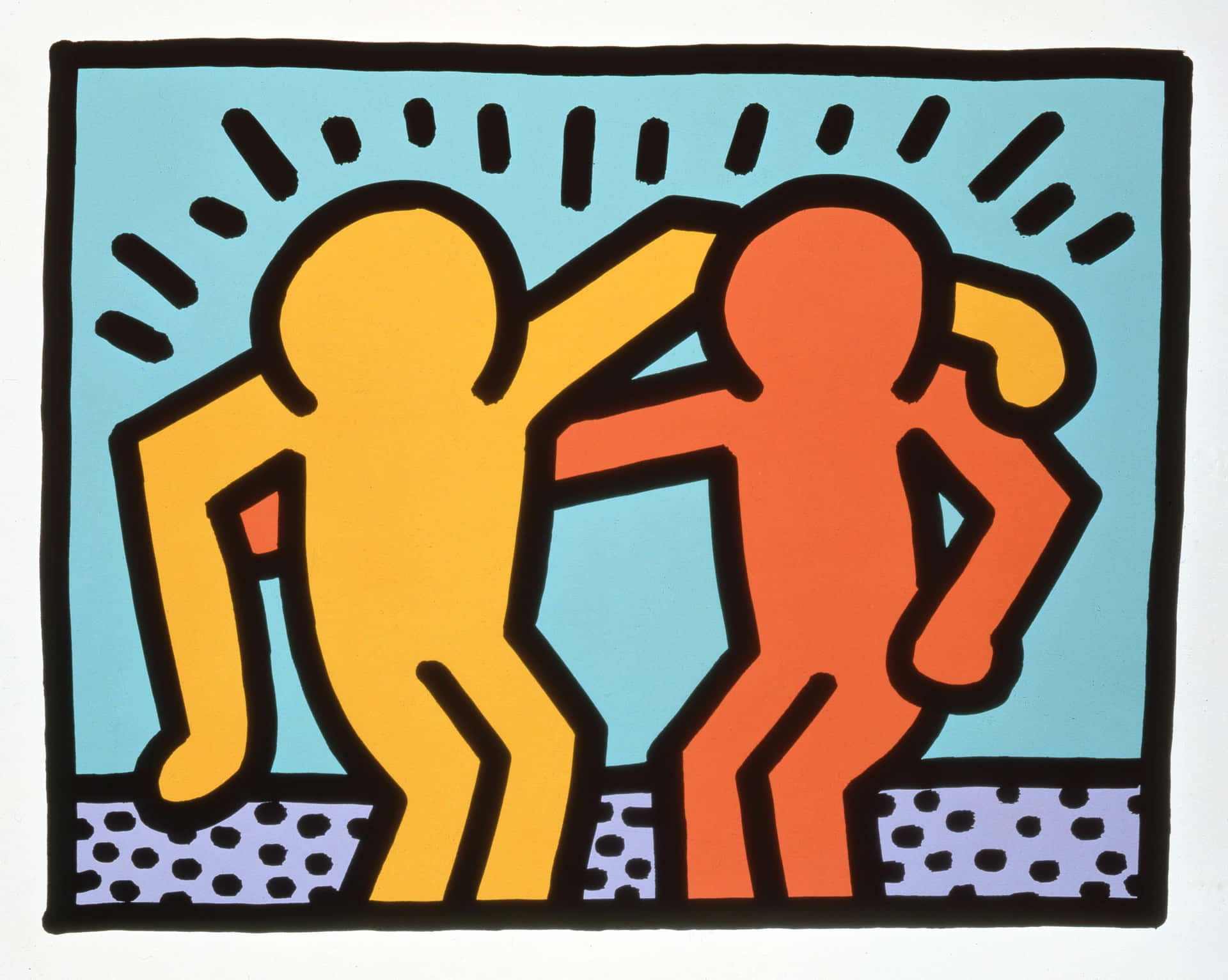 Keith Haring Two Dancing Figures Wallpaper
