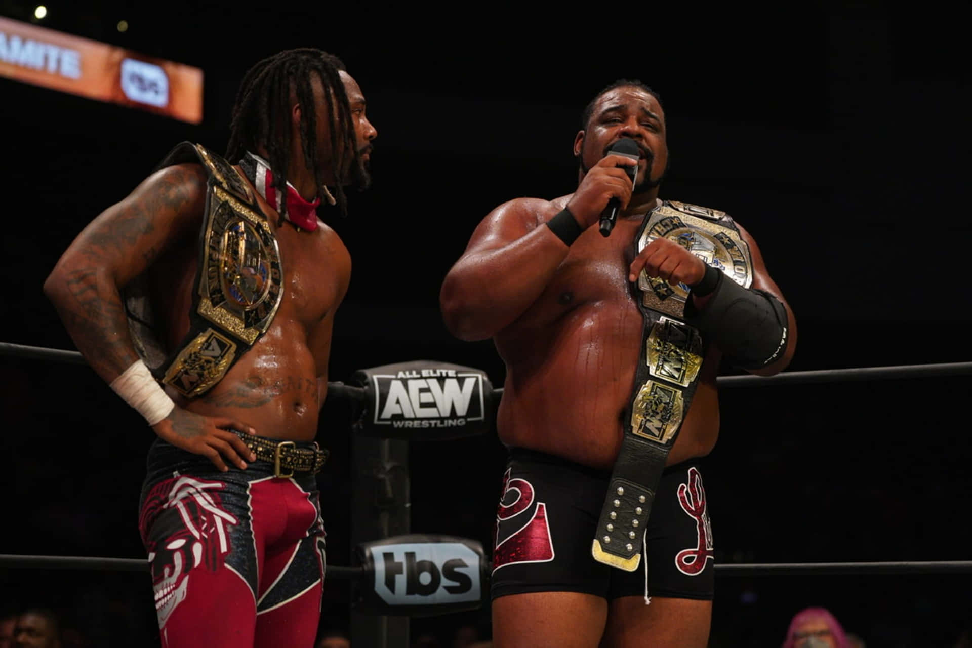 Keith Lee And Swerve Strickland Aew Tag Team Champions Wallpaper