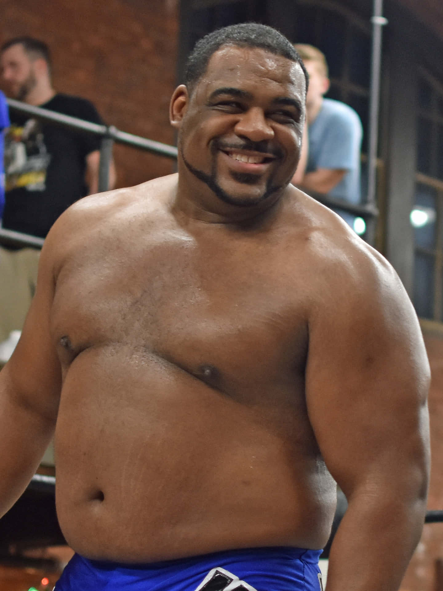 Rising Star Keith Lee Topless at a Wrestling Match 2018 Wallpaper