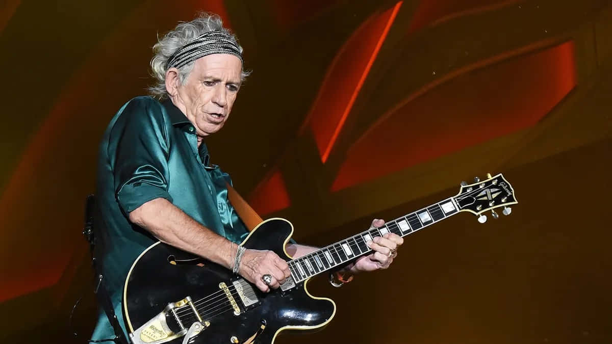 Keith Richards Guitar Performance Wallpaper