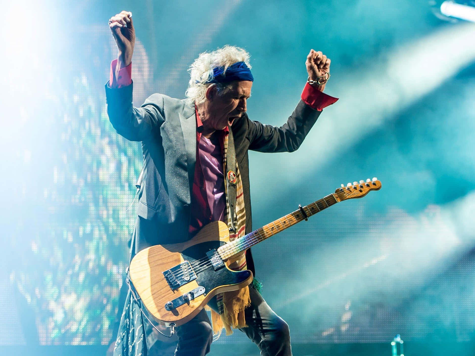 Keith Richards Gitaar Prestatie Achtergrond