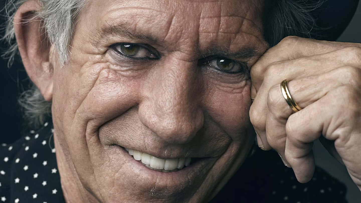 Keith Richards Smiling Close Up Wallpaper