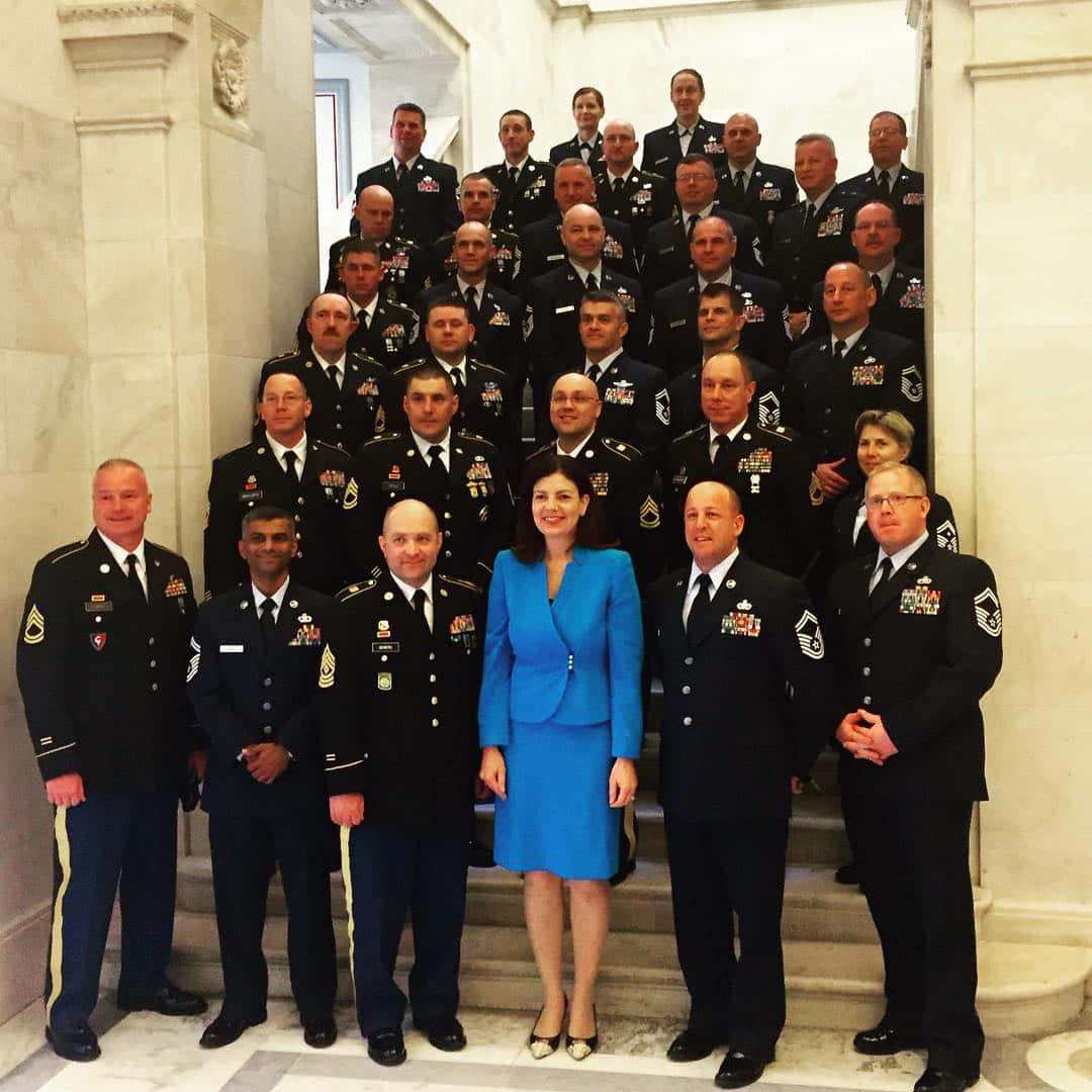 Kelly Ayotte With Nh National Guard Wallpaper