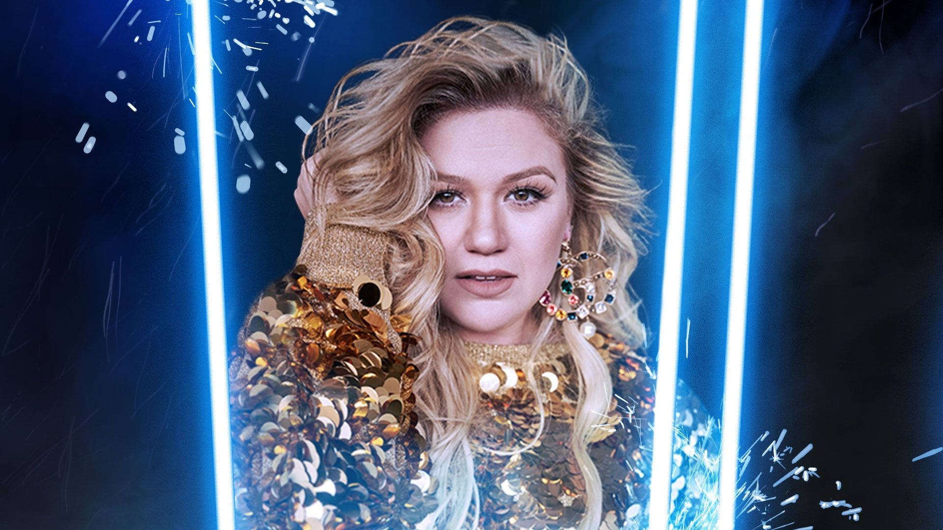 Kelly Clarkson Blue Laser Background