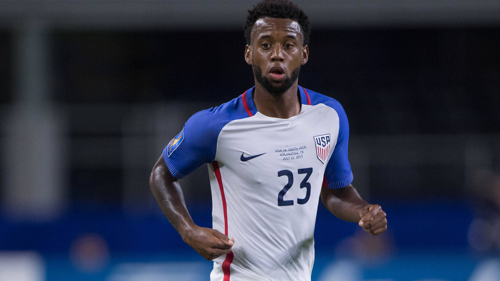 Kellyn Acosta in Action During the United States vs Portugal Match Wallpaper