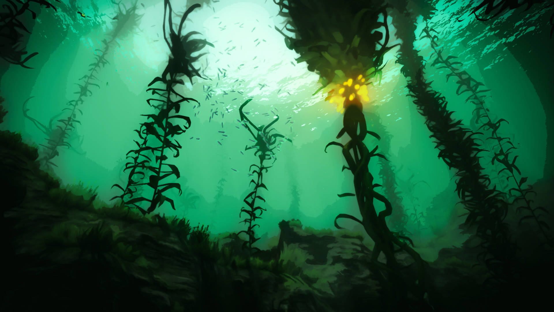 Explore The Depths of The Mysterious Kelp Forest In Subnautica Wallpaper