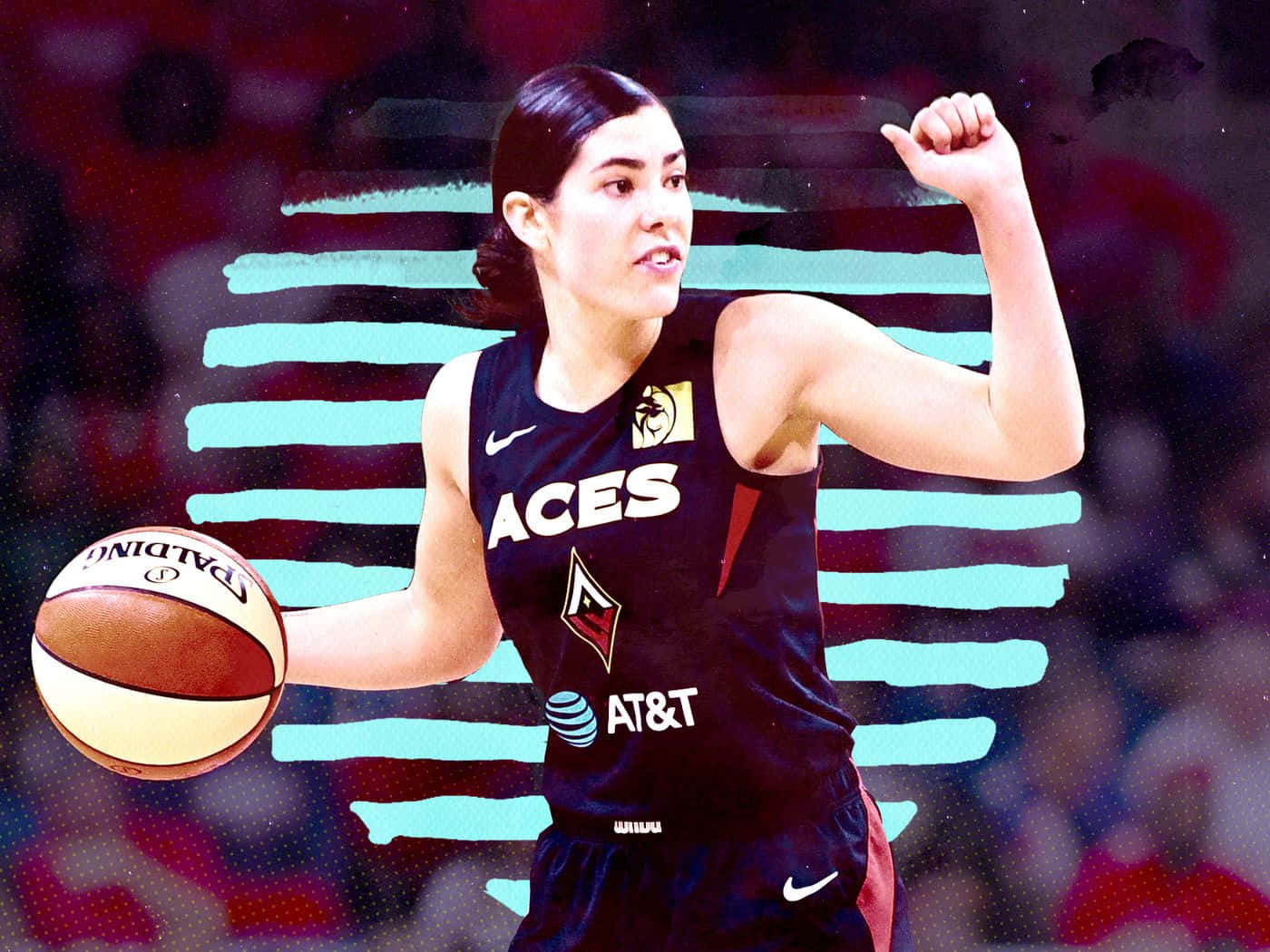 Kelsey Plum Basketball Action Wallpaper