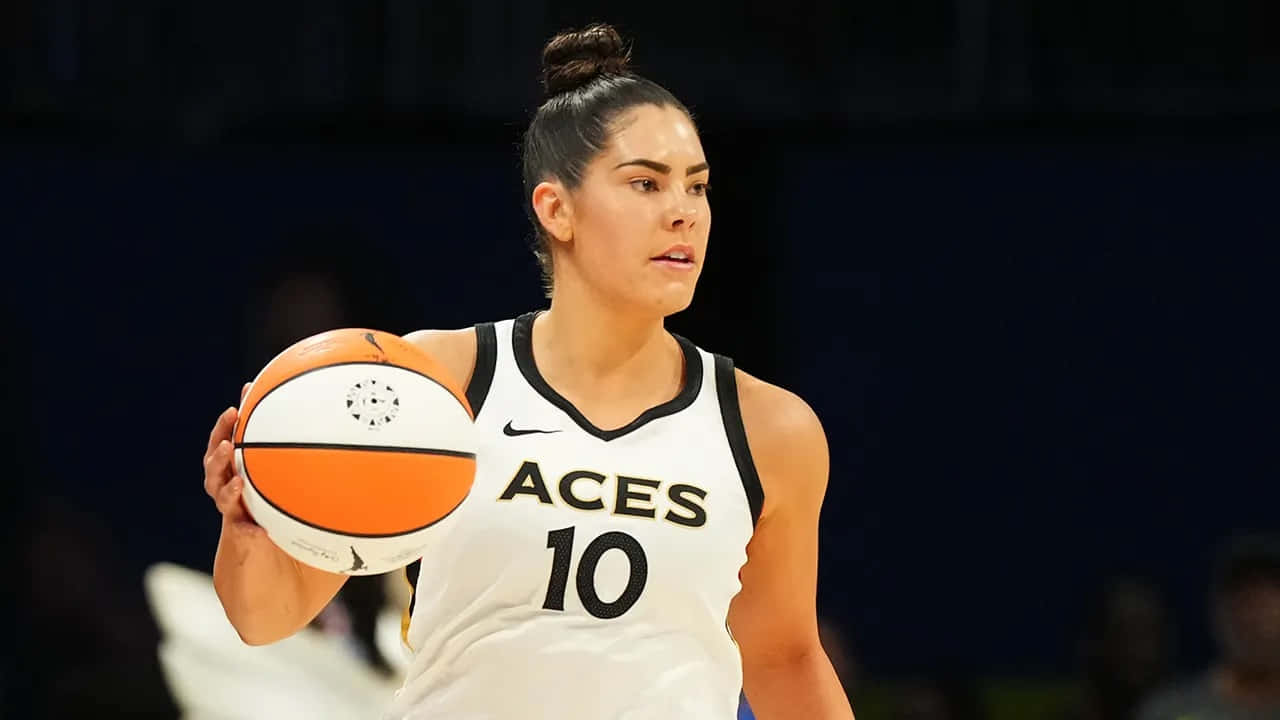 Kelsey Plum Las Vegas Aces Game Focus Wallpaper