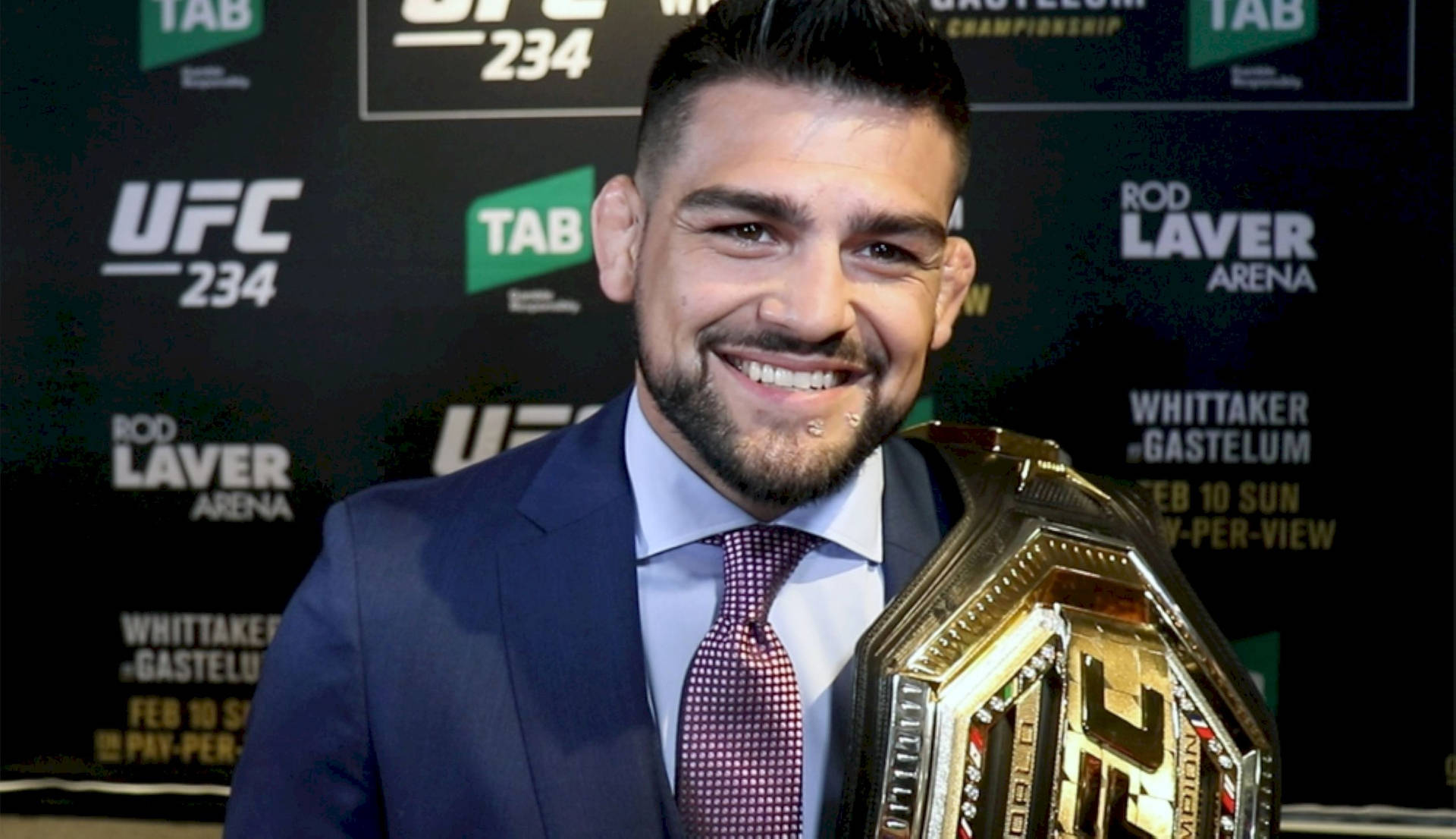 "kelvin Gastelum Showing His Prowess In The Octagon." Wallpaper