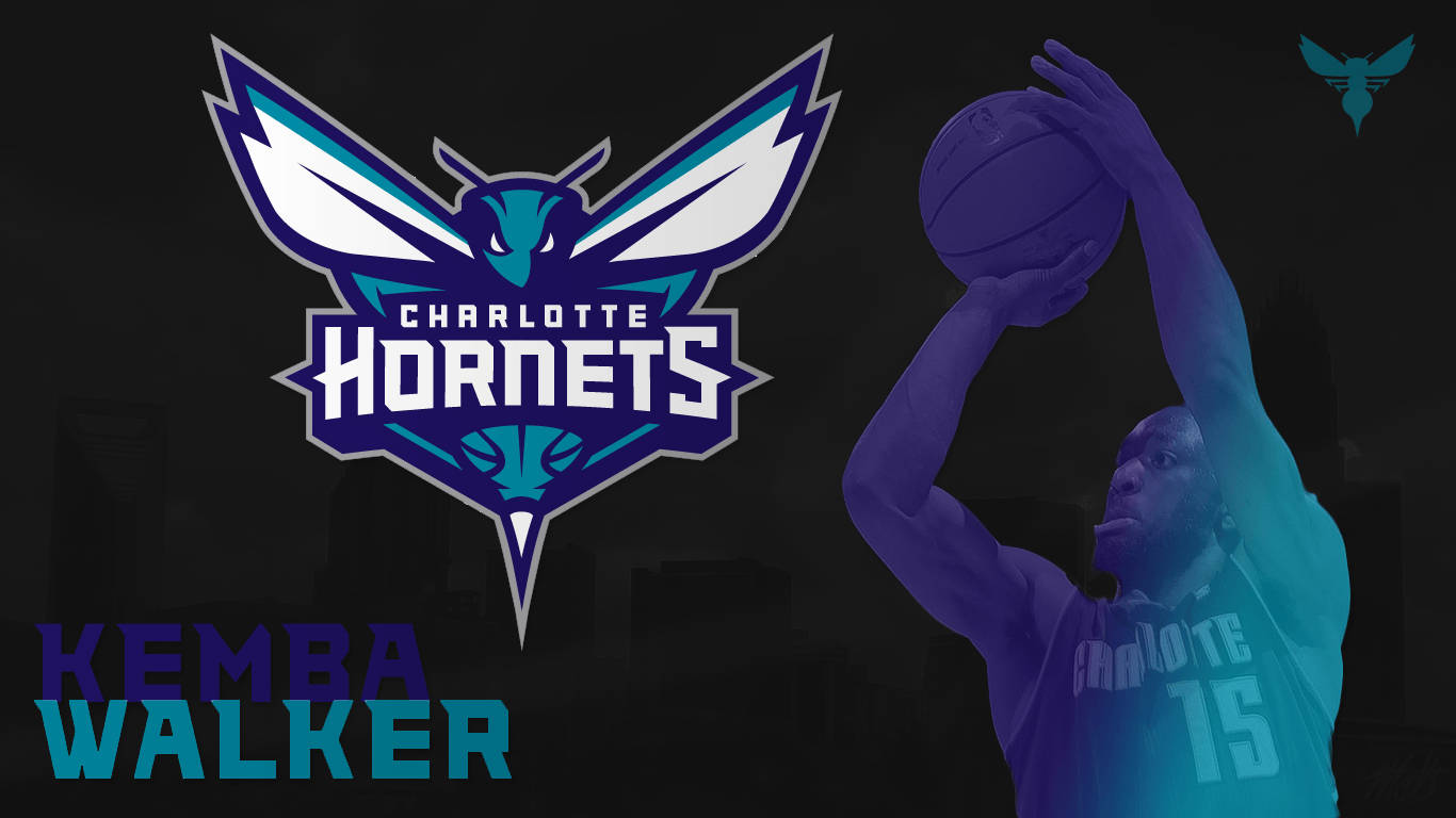 Kemba Walker Charlotte Hornets Logo Art Wallpaper