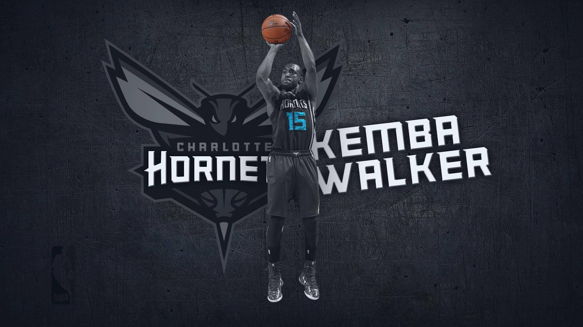 Kemba Walker In Action - Charlotte Hornets Monochrome Shot Wallpaper