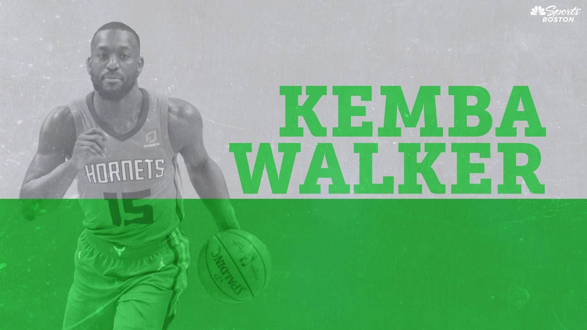 Kemba Walker Green Grey Split Background Wallpaper