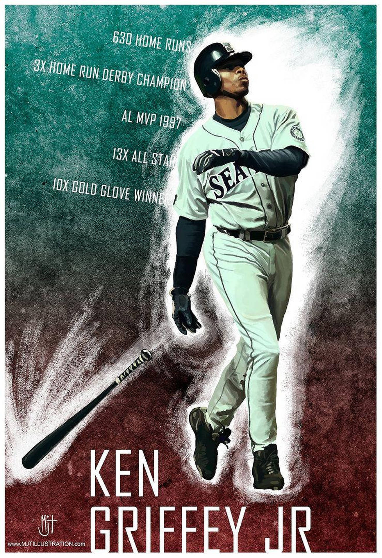 Ken Griffey Jr Achievements Poster Wallpaper