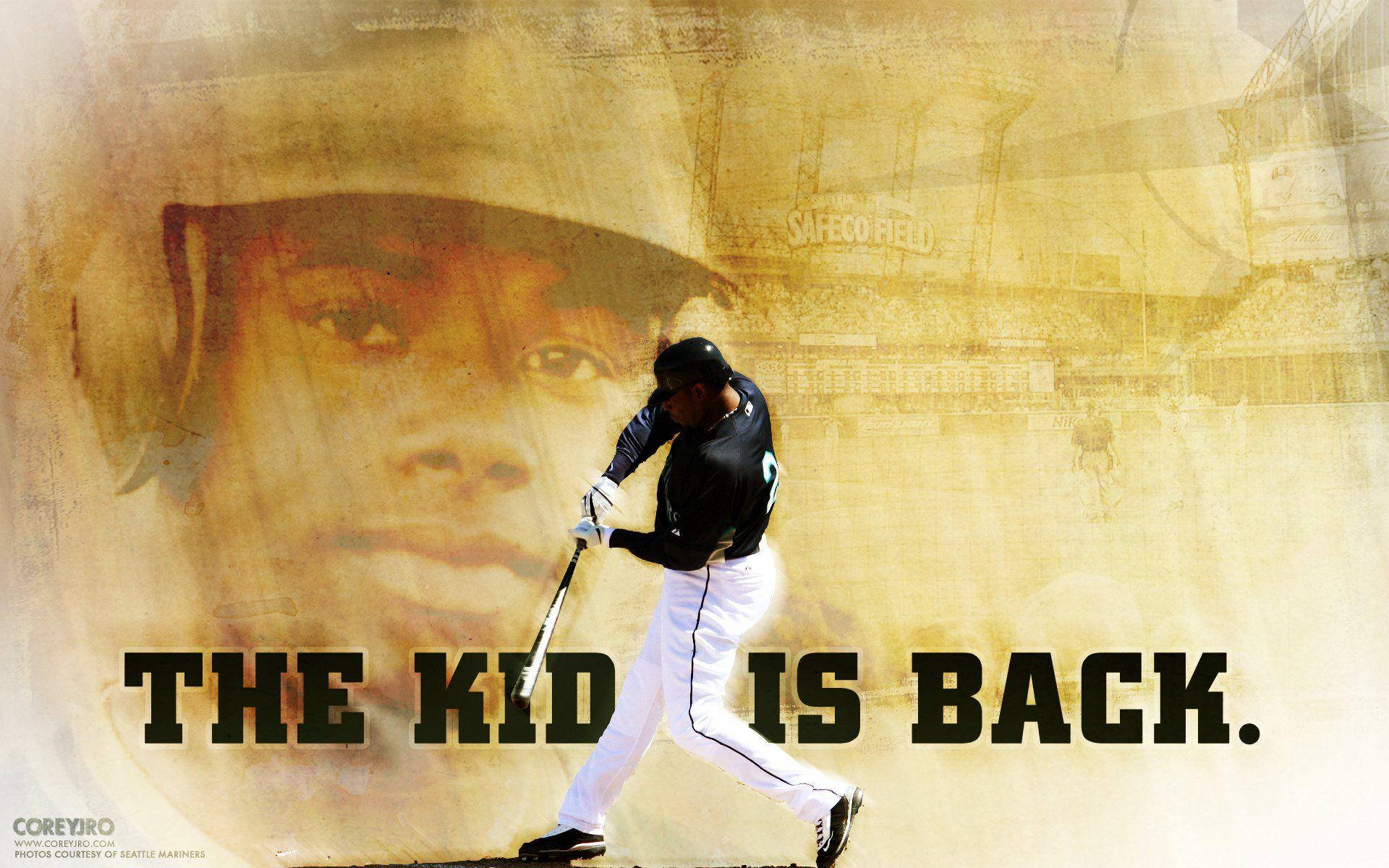 Ken Griffey Jr The Kid Is Back Poster Wallpaper