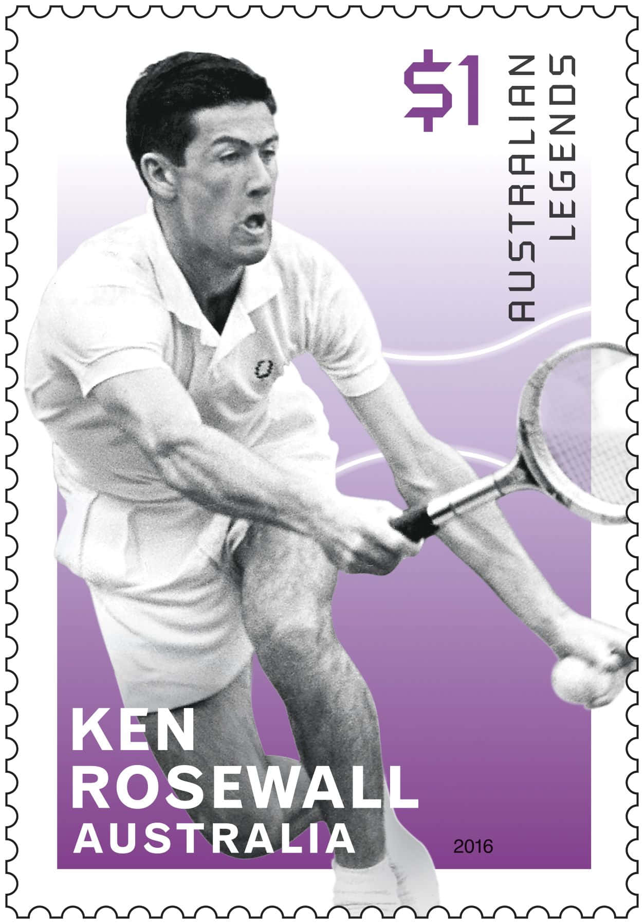 Kenrosewall Postfrimärke Tennisspelare Wallpaper