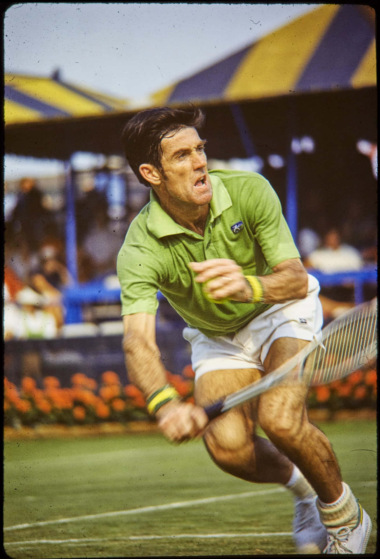 Ken Rosewall Tennis Ball Hit Moving Photography Wallpaper