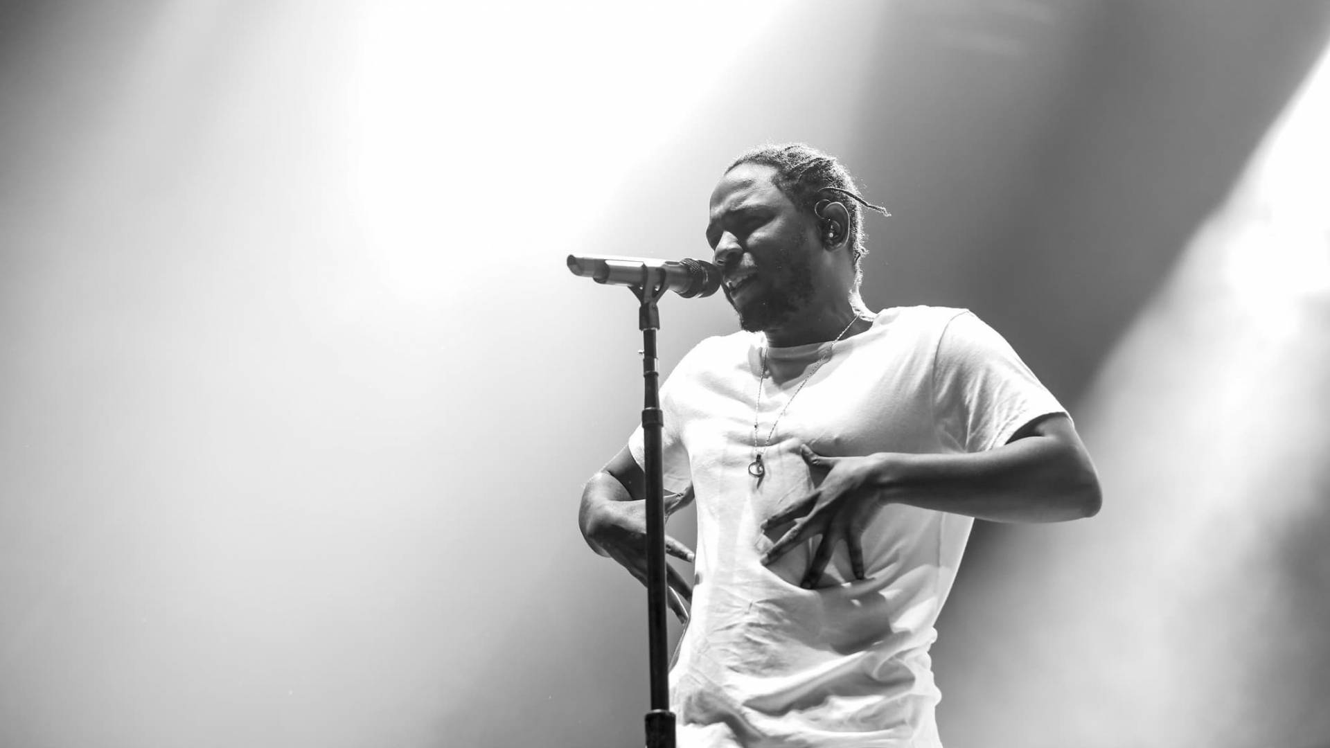 Kendrick Lamar In Black And White Background