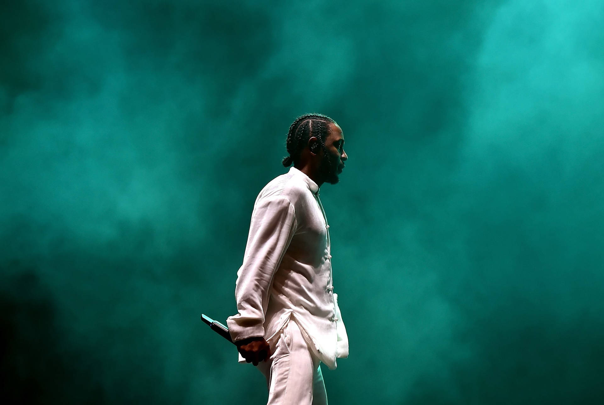 Kendrick Lamar In Misty Blue Green Background