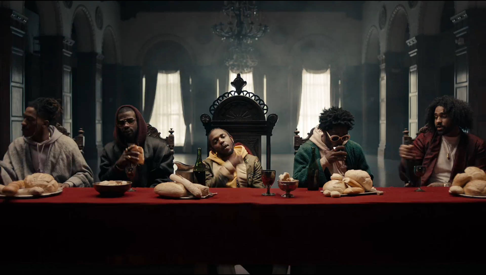 Kendrick Lamar With Long Table Wallpaper