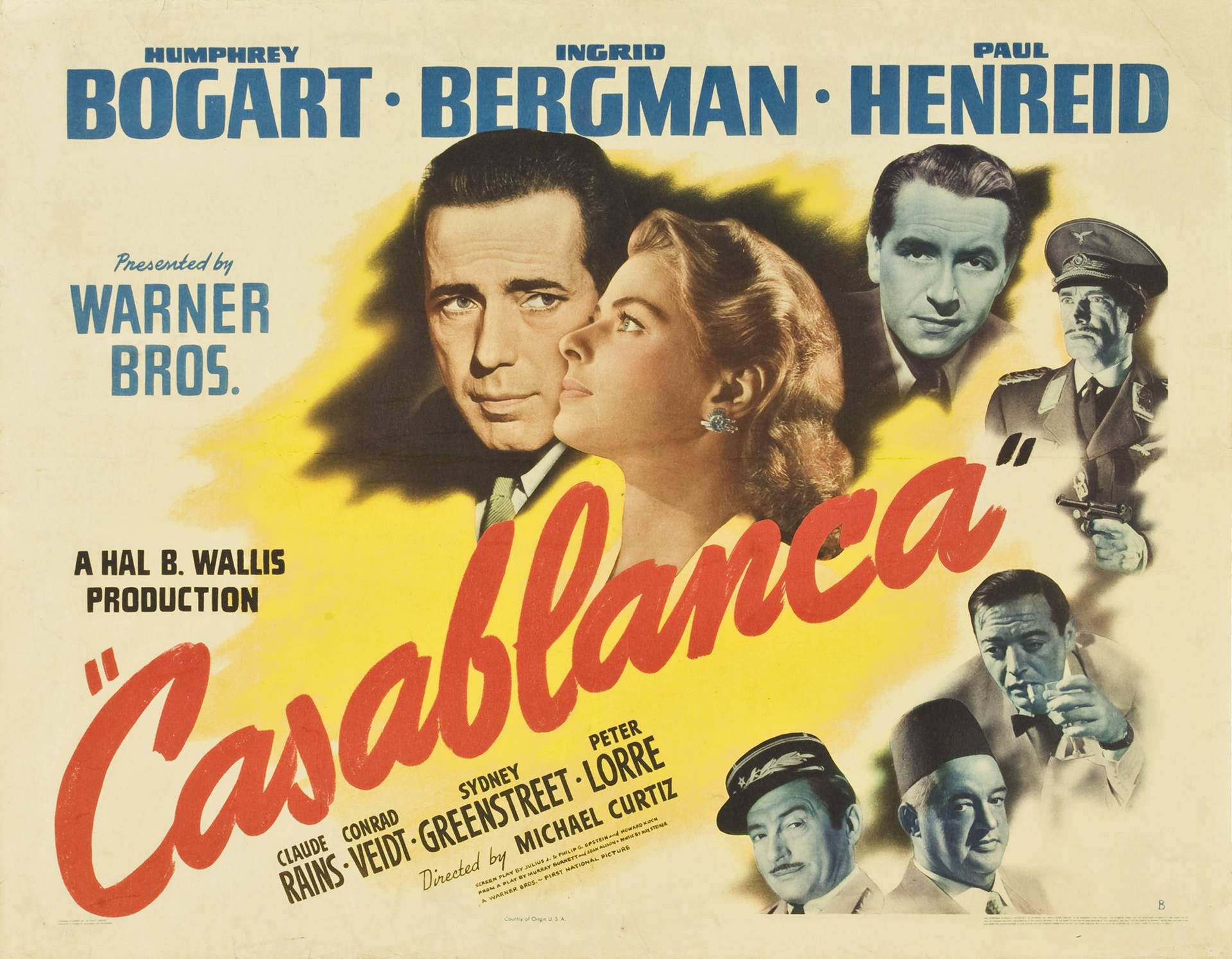 Kendt Casablanca-filmplakat Wallpaper