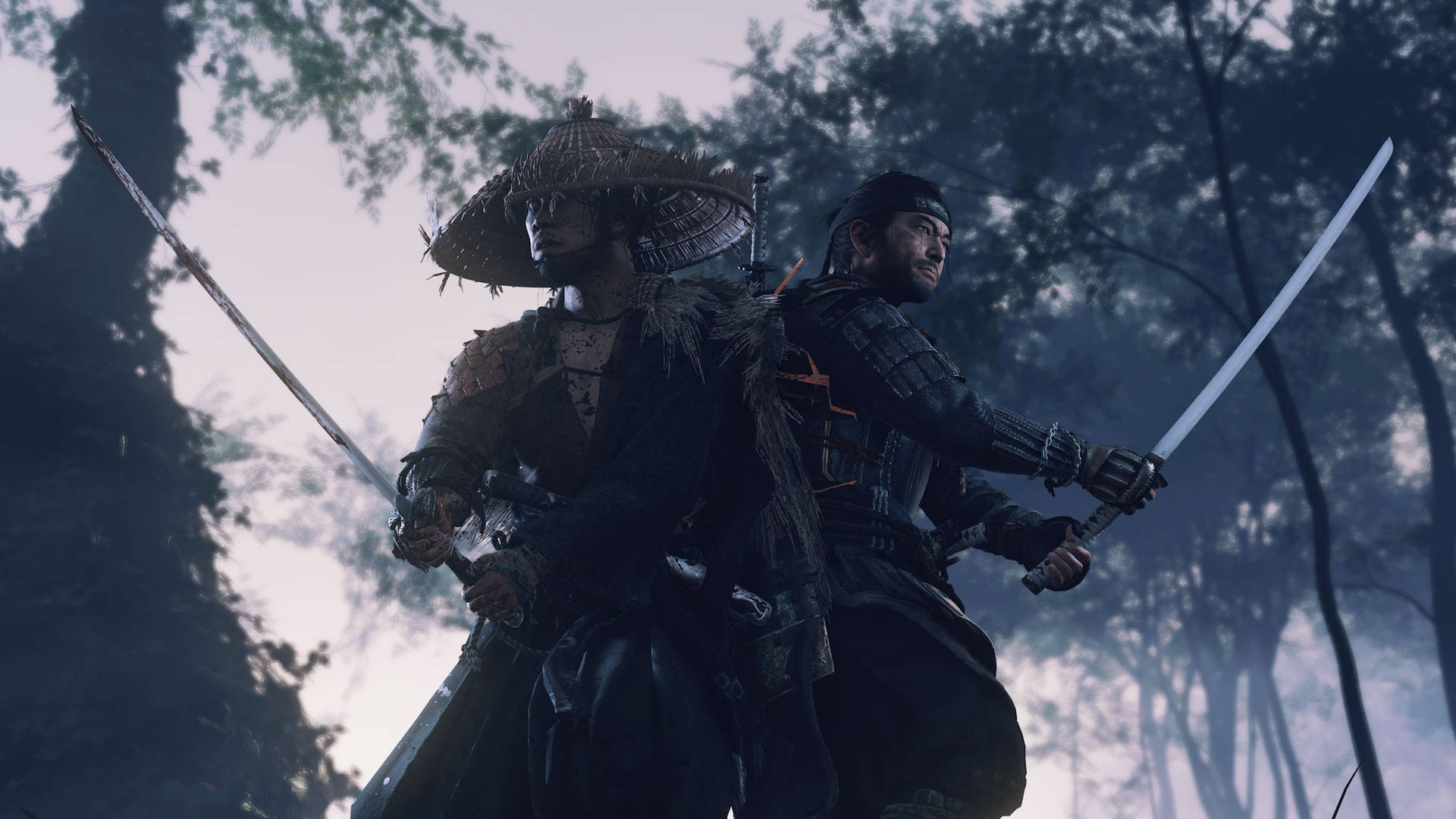 Kenji And Jin Attack Ghost Of Tsushima Background