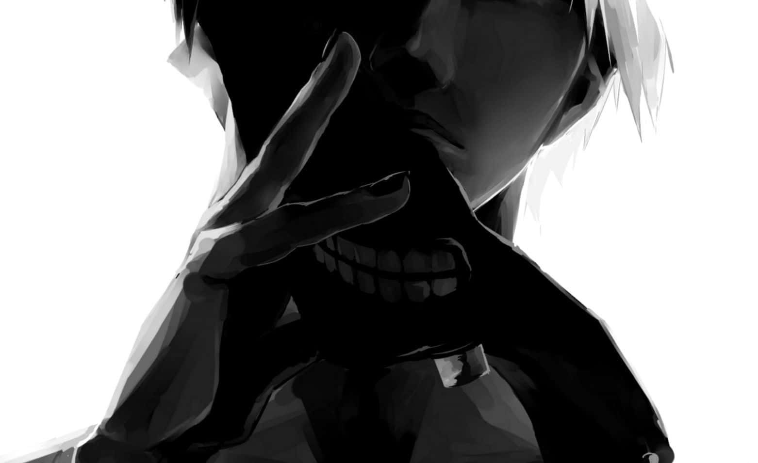 Scarica lo sfondo del Kenkaneki Di Tokyo Ghoul In Bianco E Nero. |  Wallpapers.com