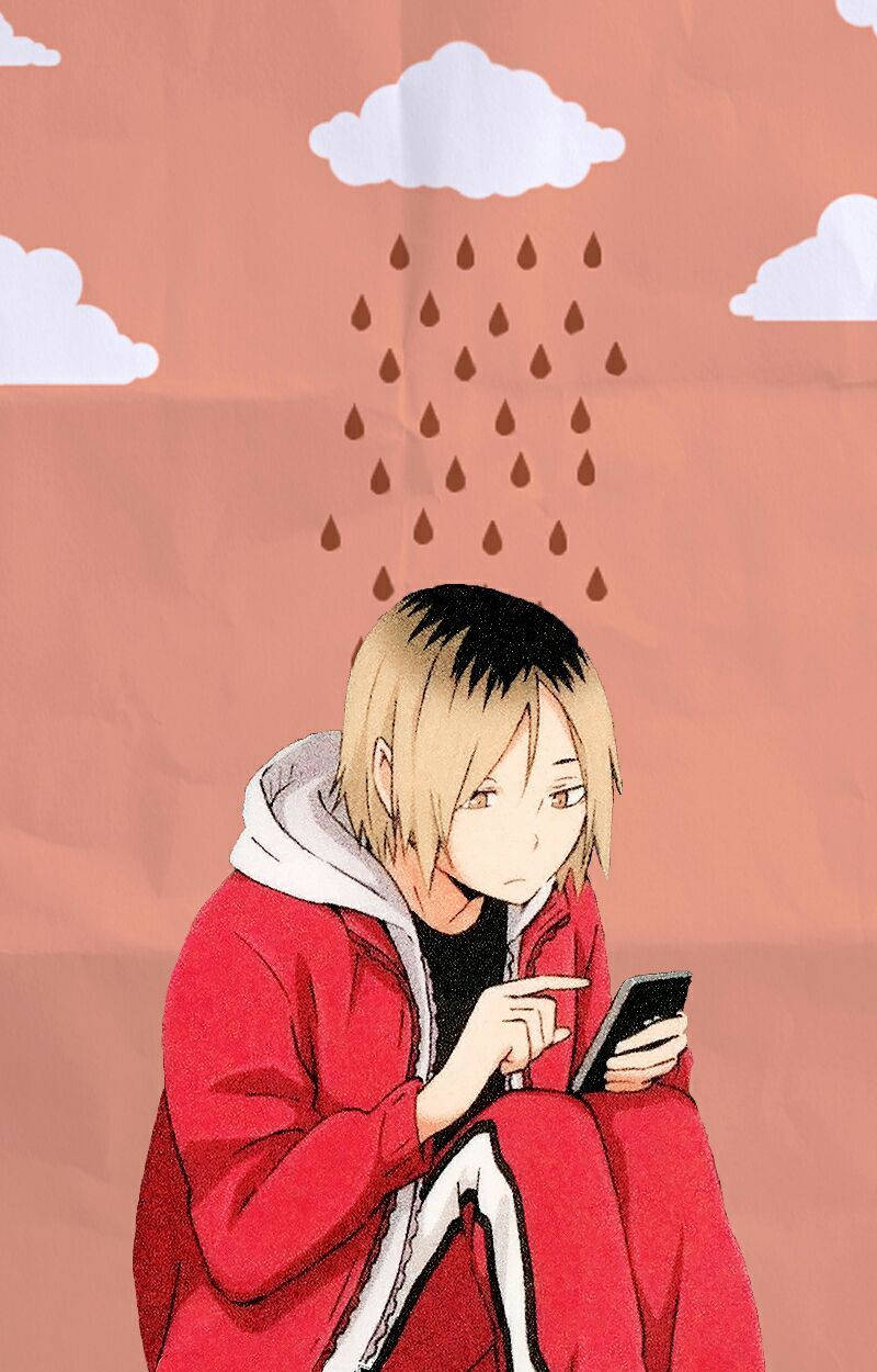 Kenma Kozume Somber Rain Digital Art Wallpaper