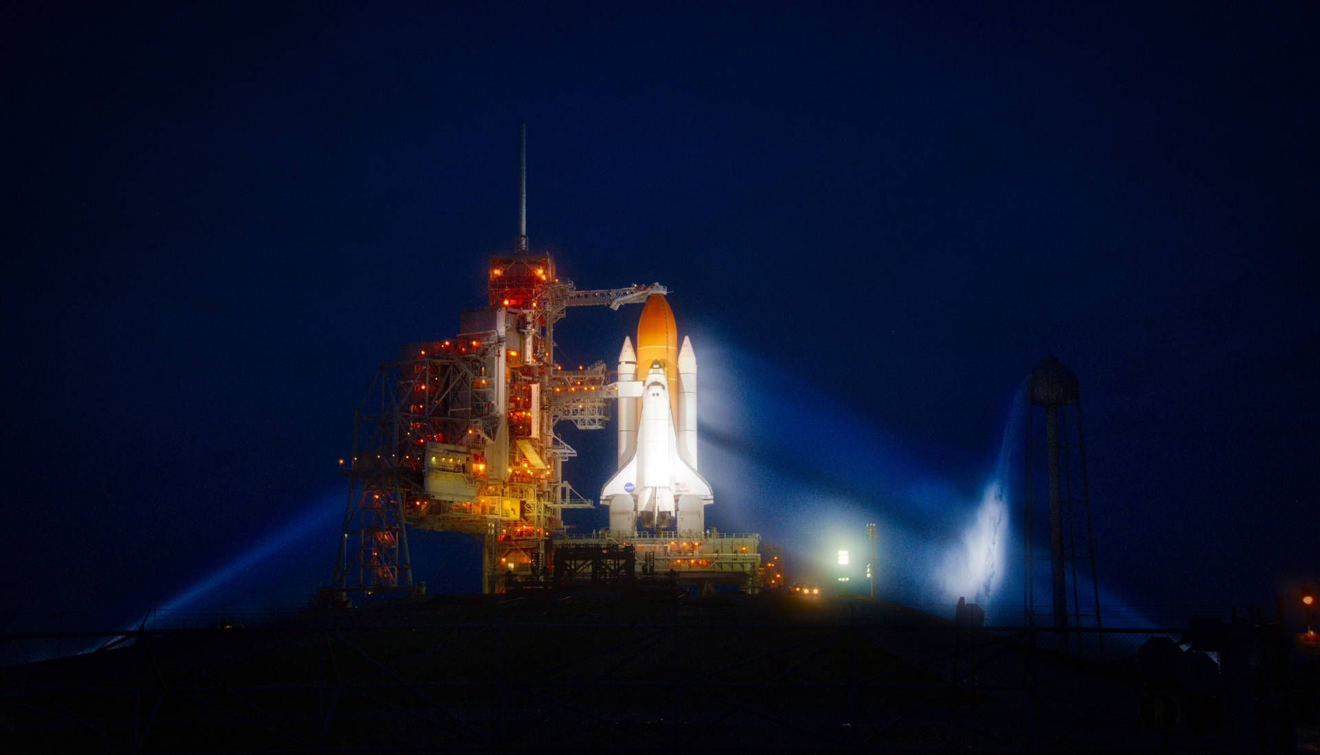 Kennedy Space Center Shuttle At Night Wallpaper