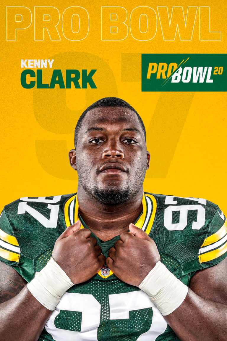 Posterdel Pro Bowl 2020 Di Kenny Clark Dei Green Bay Packers Sfondo