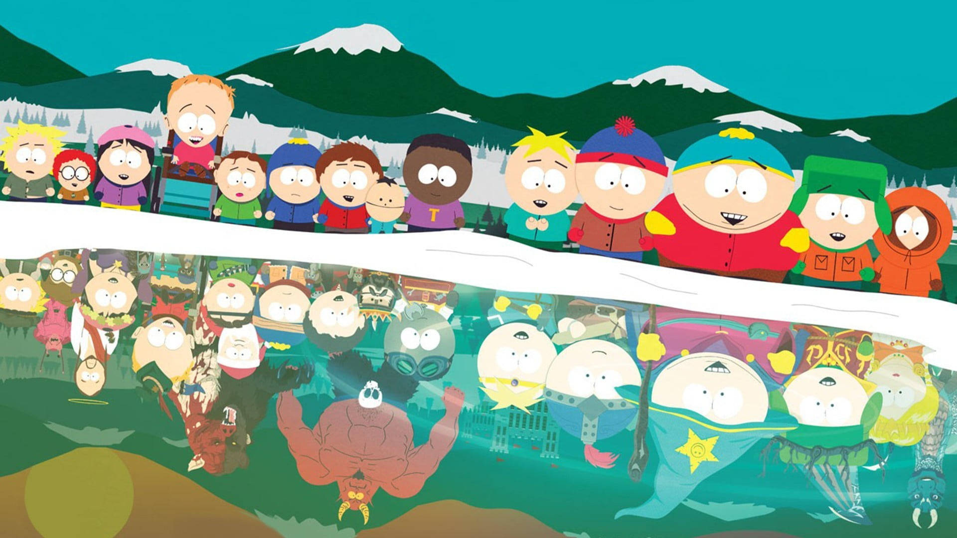 Kenny Mccormick And Friends River Reflection Background