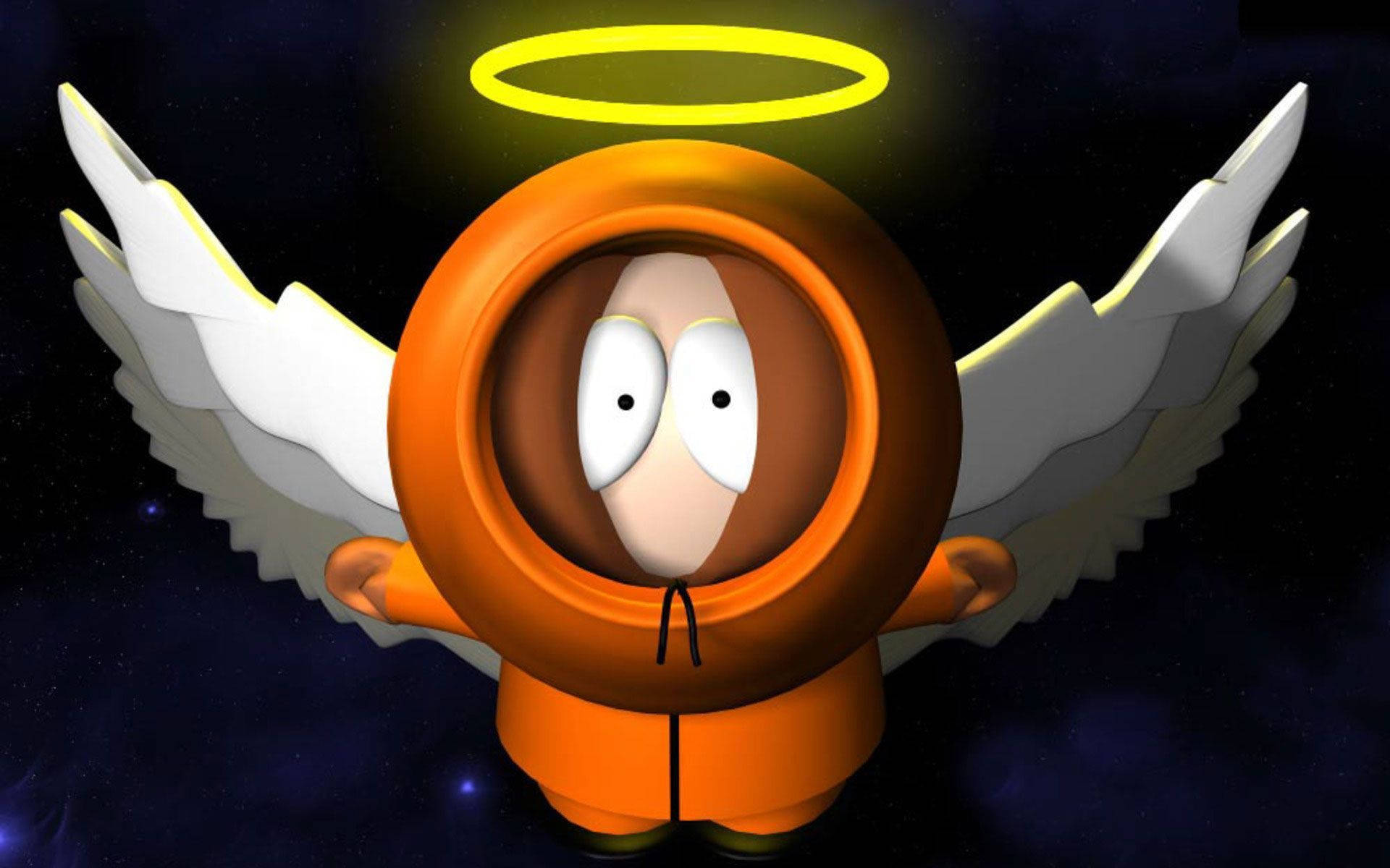 Kenny Mccormick Wings And Halo Background