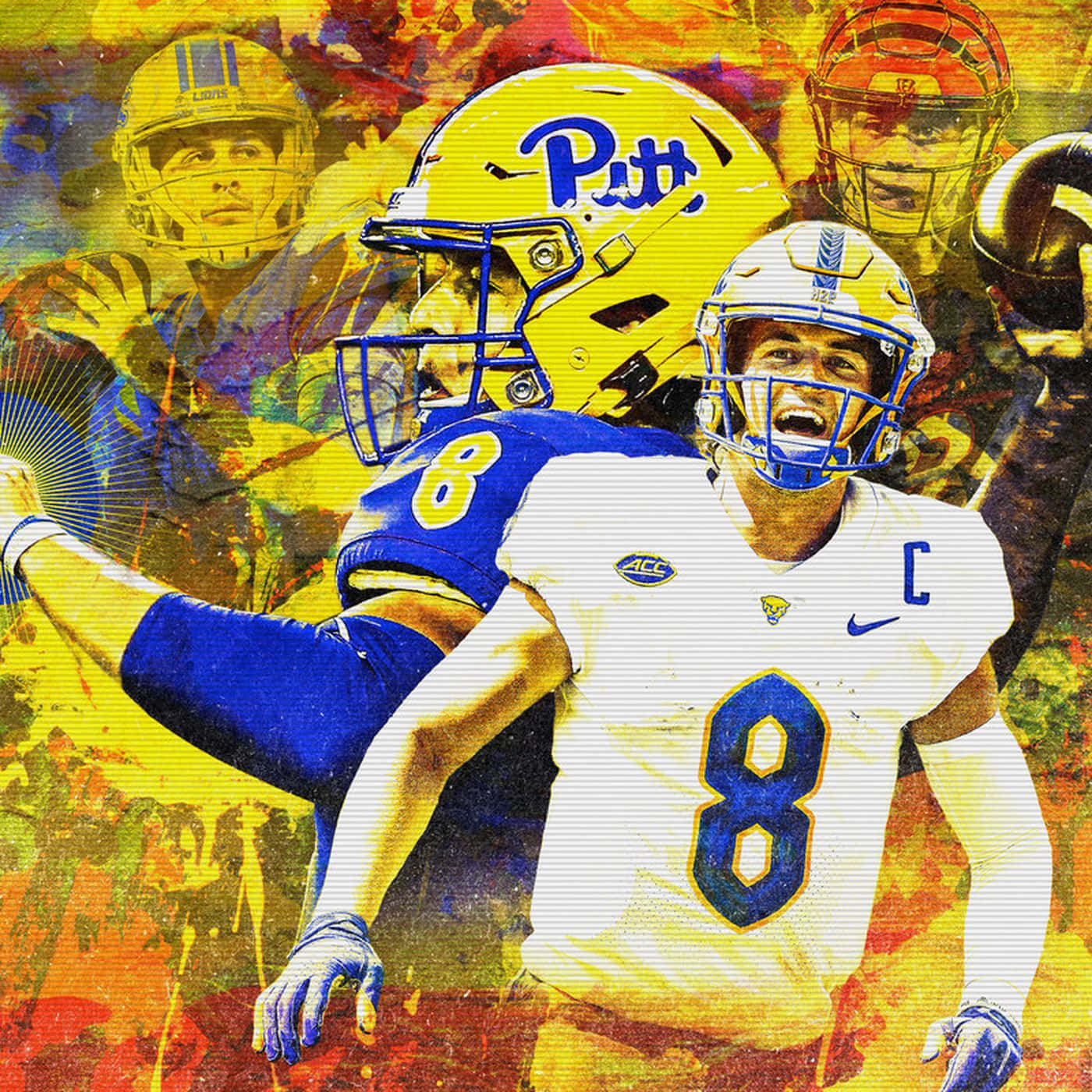 Kenny Pickett Pitt Panthers Collage Wallpaper
