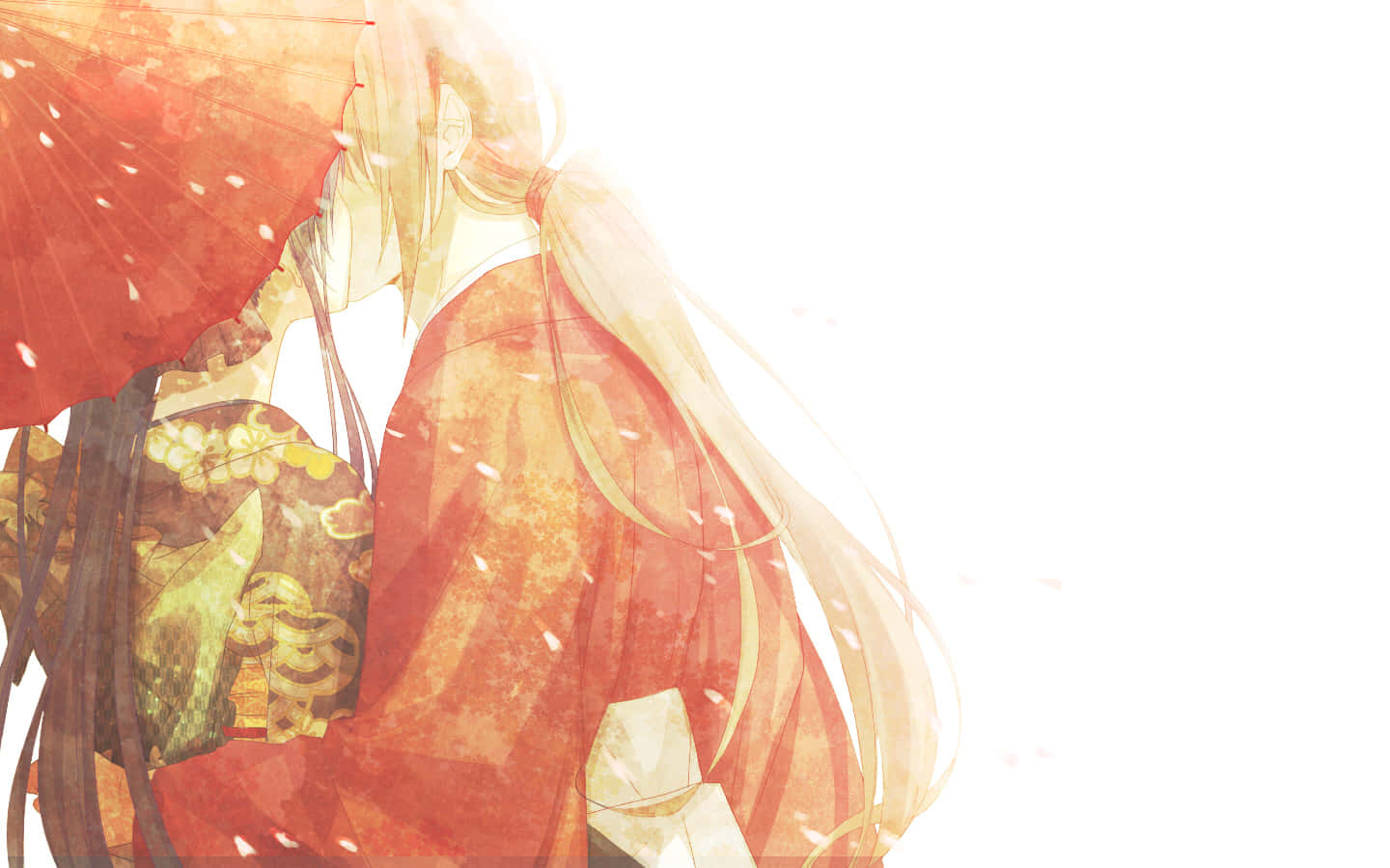 Kenshin And Kaoru Romantic Moment Against The Sunset Wallpaper