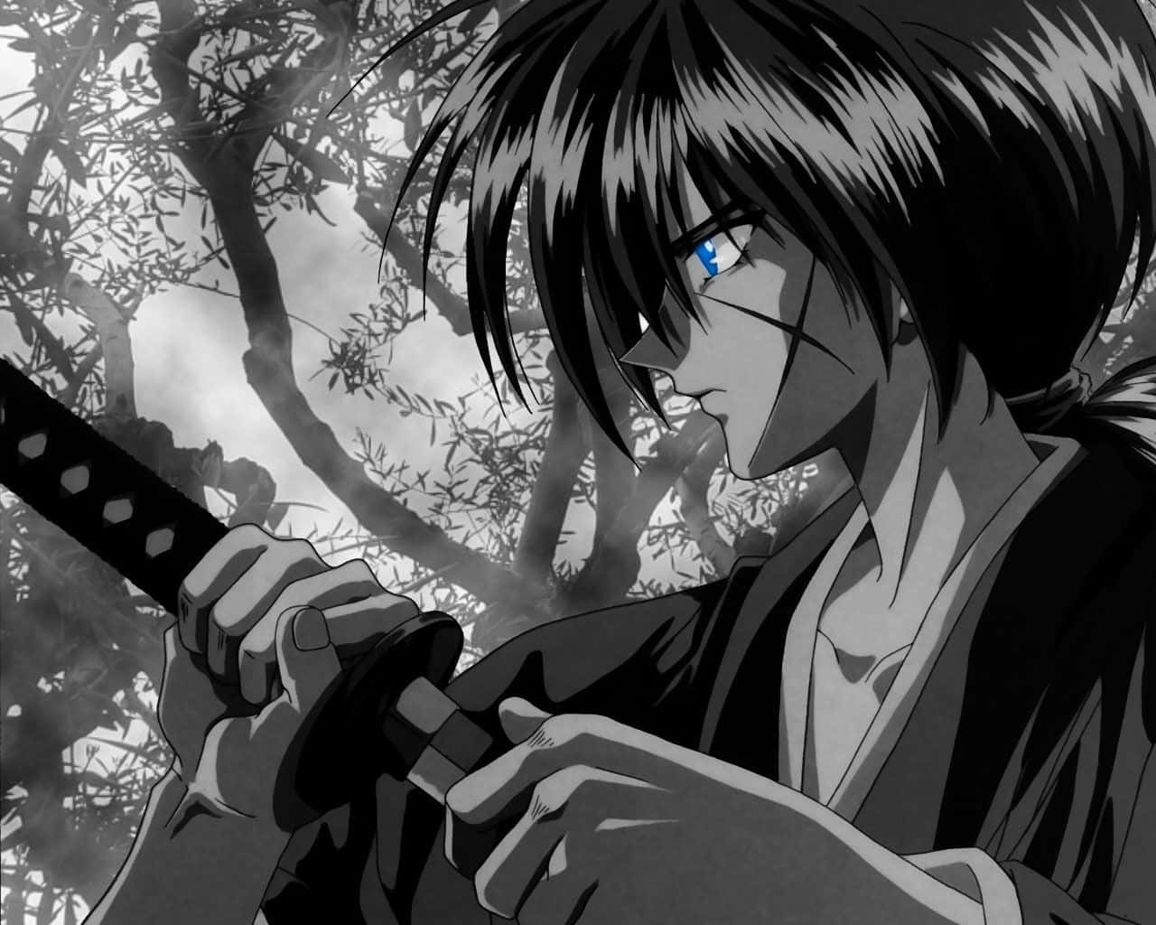 Kenshin Himura In Action Wallpaper