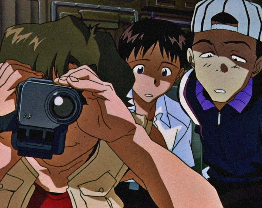 Kensuke Aida posing in Neon Genesis Evangelion anime Wallpaper