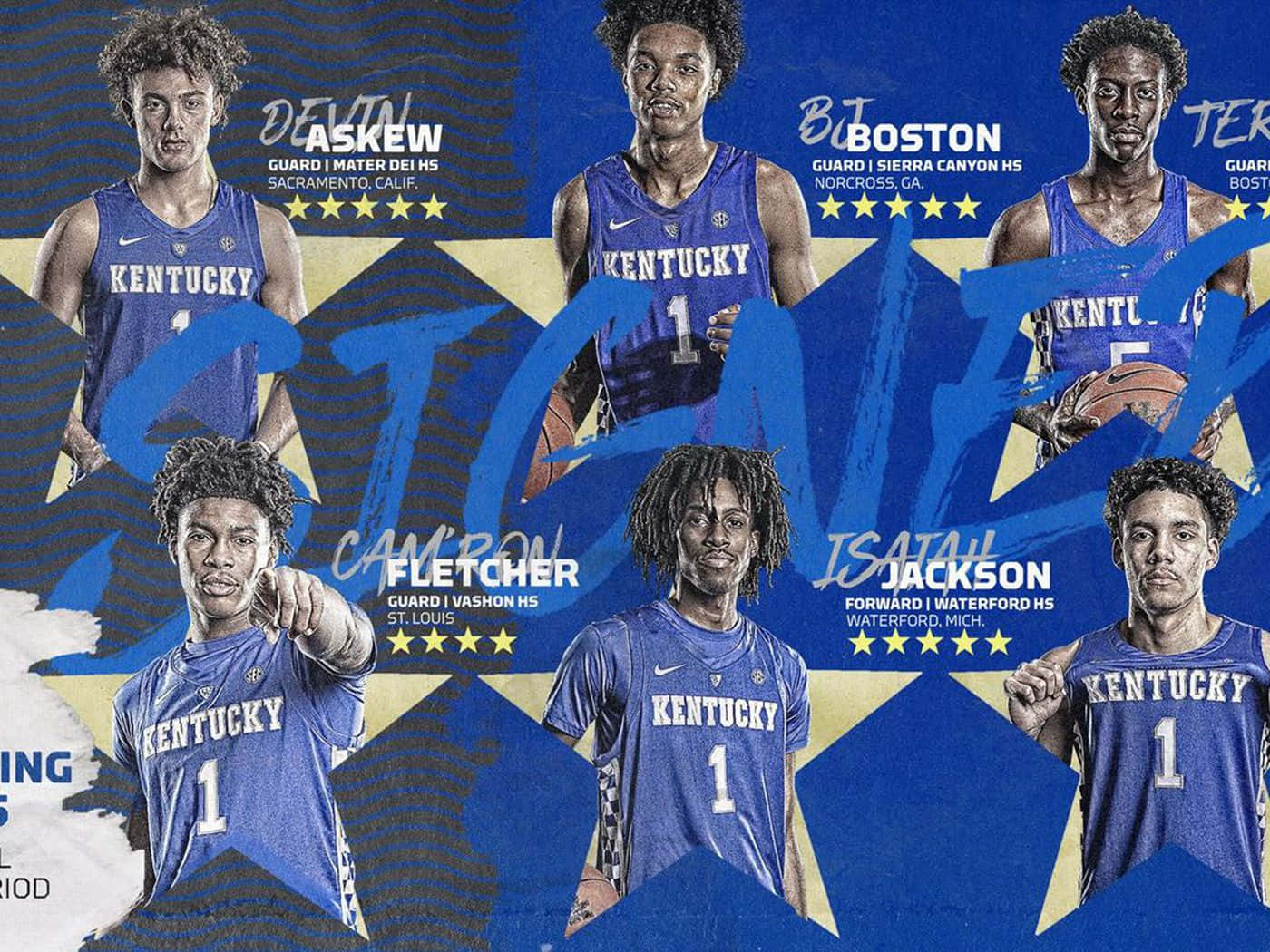 Kentucky Wildcats Basketball Team Poster Wallpaper