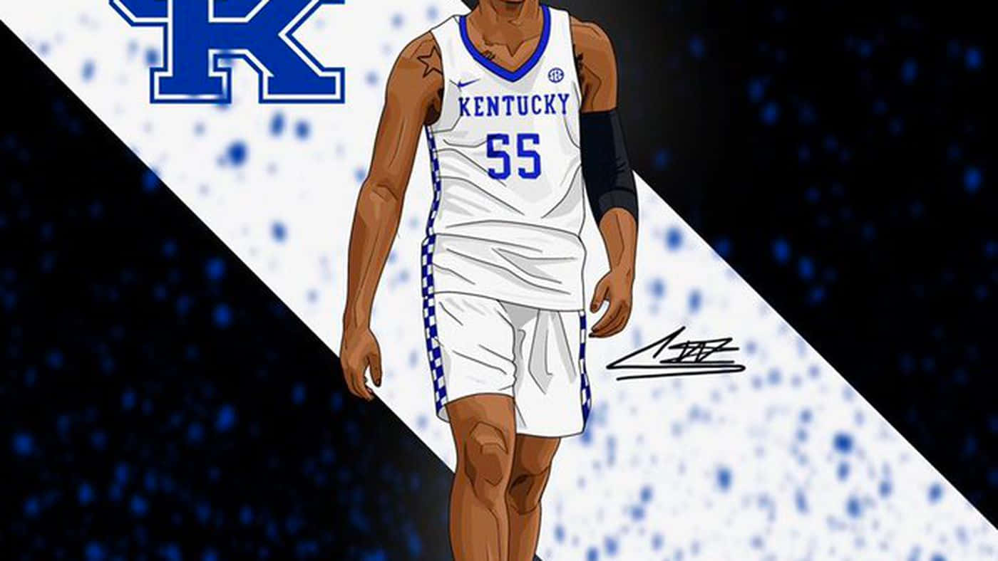 Kentuckywildcats Basketballspiller - En Tegneserie Wallpaper