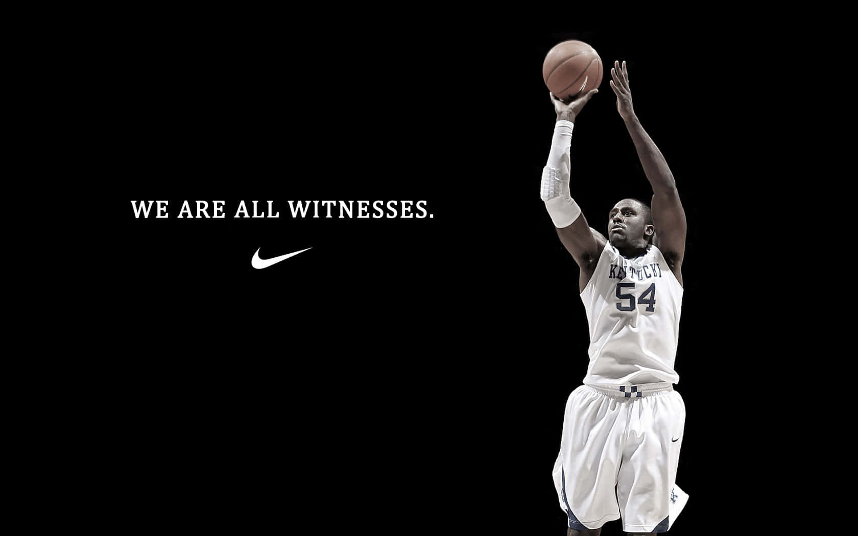 Nike Basketball Player With The Words We Are All Witnesses Wallpaper