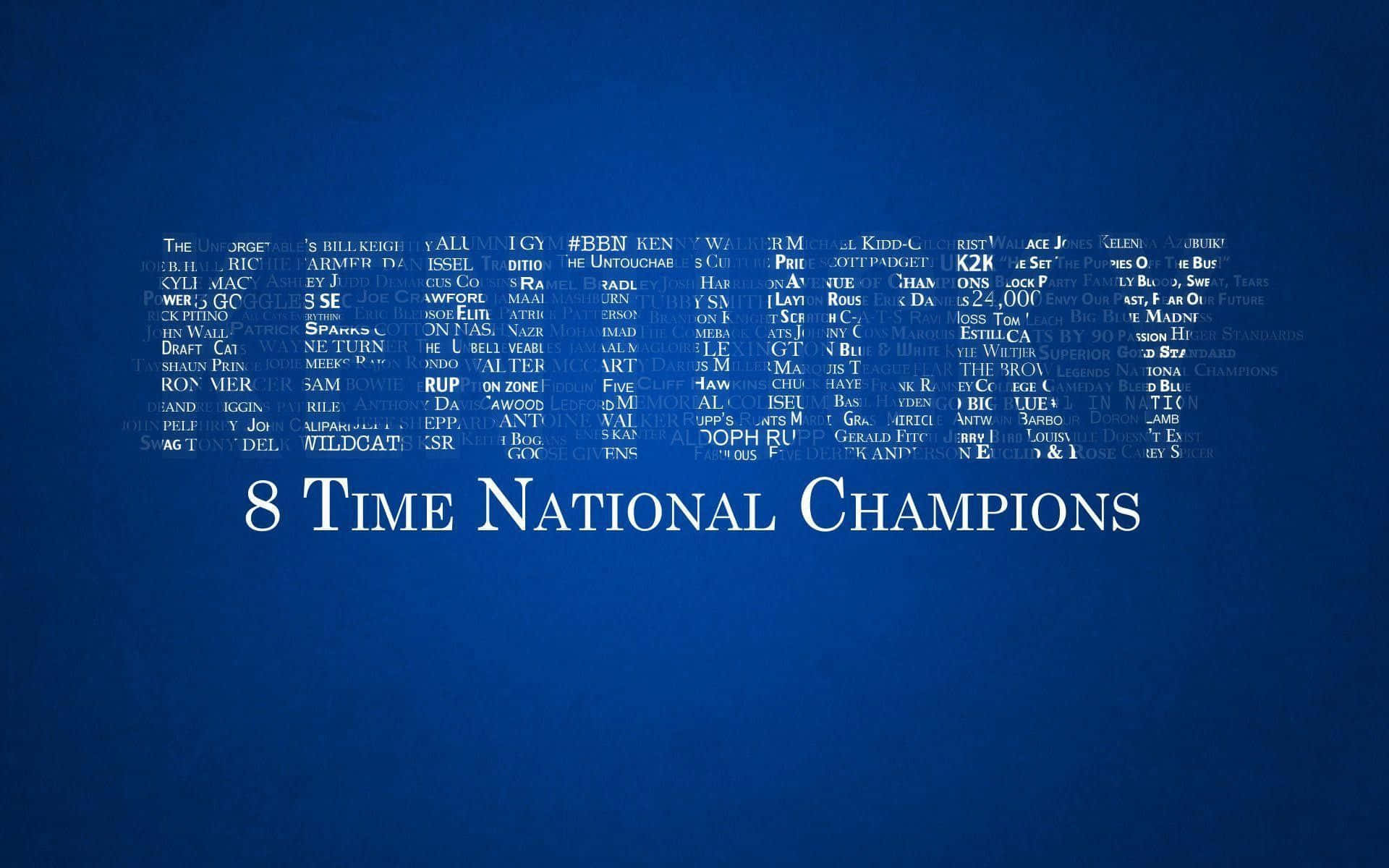 Kentucky Wildcats 8 Time National Champions Wallpaper