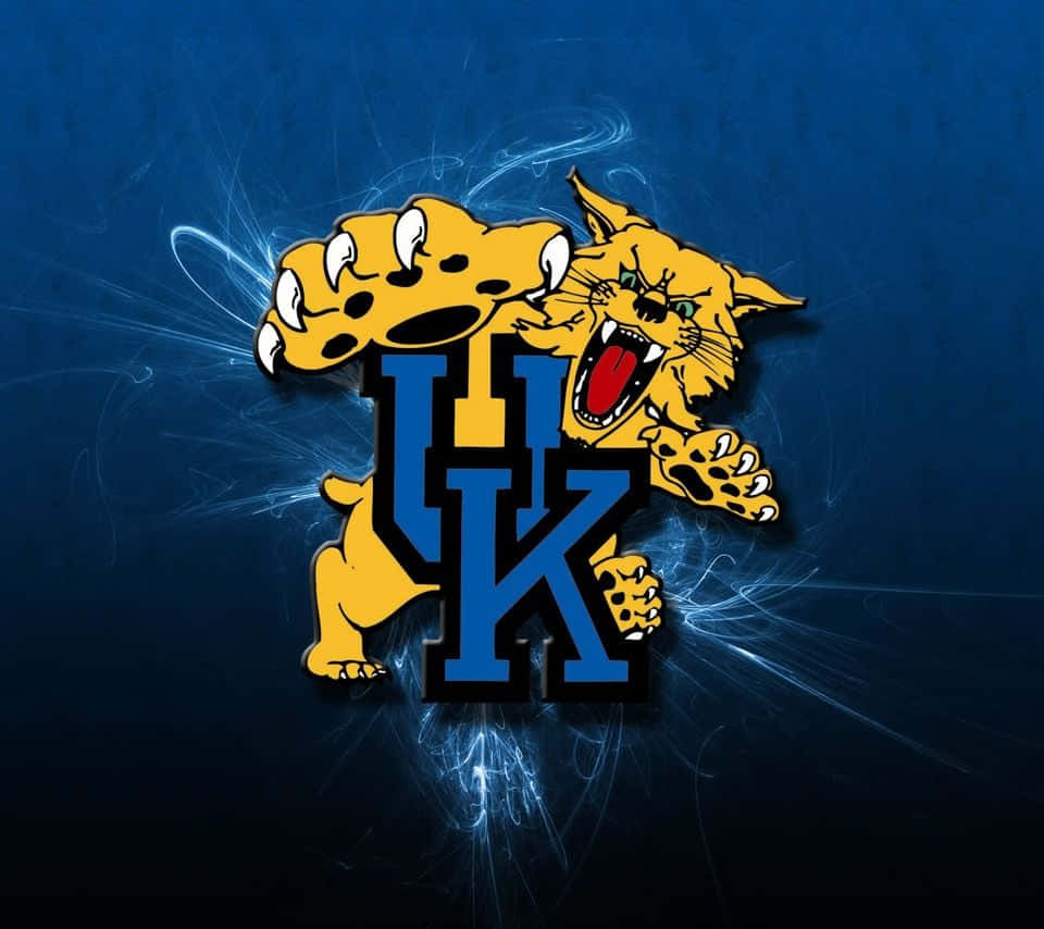 Kentuckywildcats Grafica Arte Blu Gatto Selvatico Sfondo