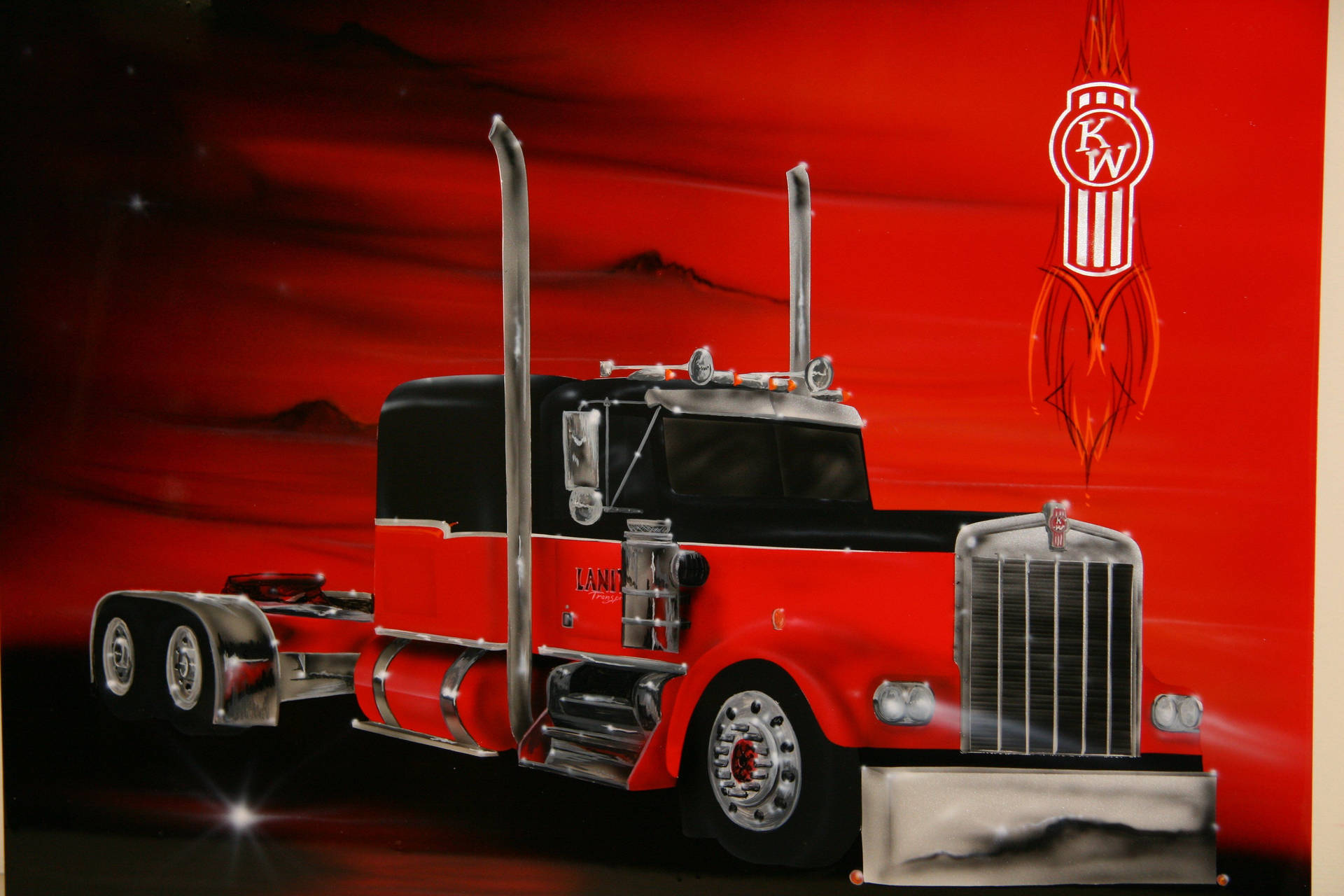 Kenworth Black And Red Truck Wallpaper