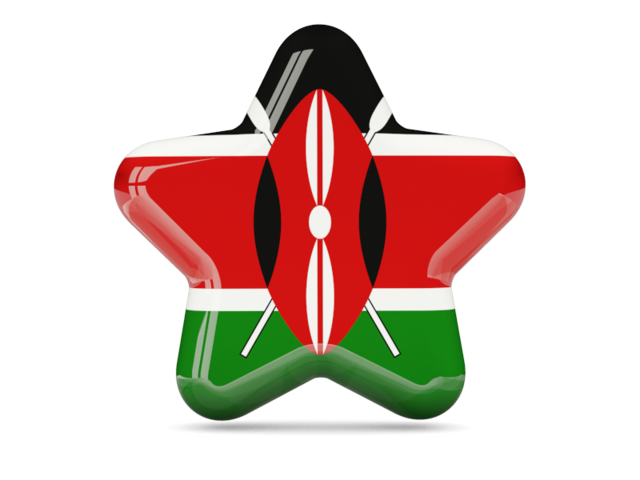Kenya Flag Star Shape PNG