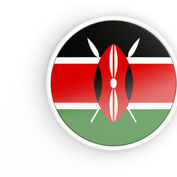 Kenyan Flag Button Graphic PNG