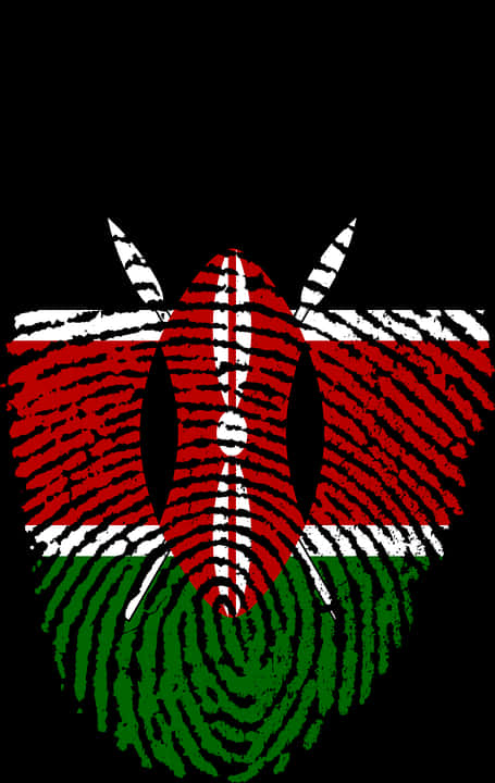 Kenyan Flag Fingerprint Art PNG