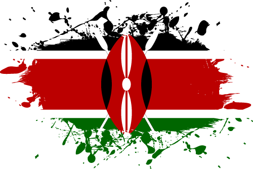 Kenyan Flag Grunge Style PNG