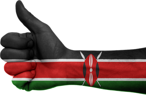 Kenyan Flag Thumbs Up Gesture PNG