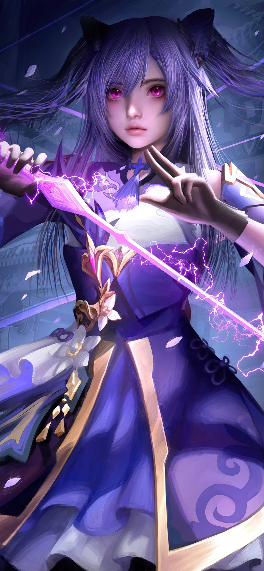 Keqing, The Heroine Of Genshin Impact Wallpaper